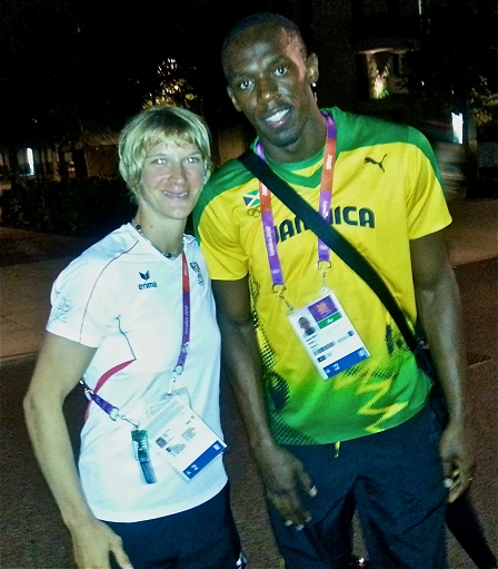 Sabrina Filzmoser und Usain Bolt